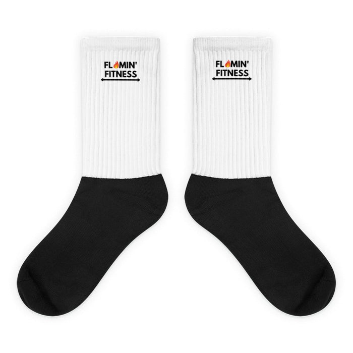 White/Black Sports Socks - Flamin' Fitness