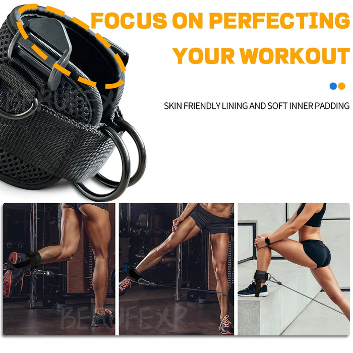 Adjustable Ankle Cuffs for Cable Machine Fitness Training