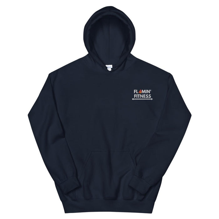 Navy Embroidered Logo Hoodie - Flamin' Fitness
