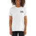 White Embroidered Logo T-Shirt - Flamin' Fitness